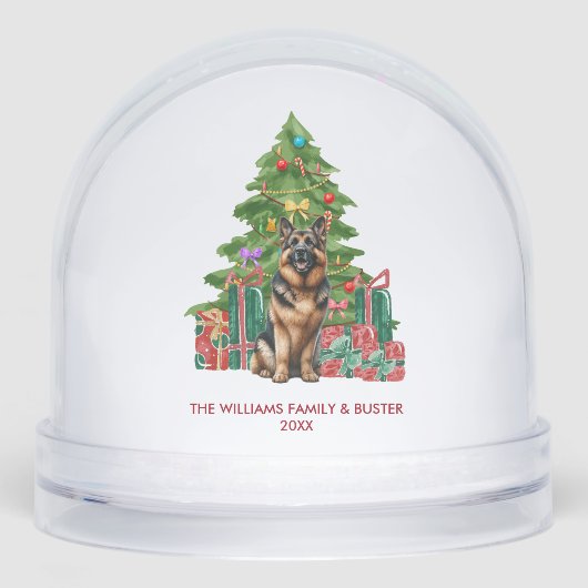 Personalized German Shepherd Dog Christmas Sneeuwbol (Voorkant)