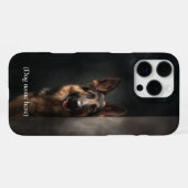 Personalized German Shepherd Portrait iPhone Hoesje (Achterkant horizontaal)