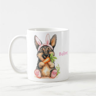 Personalized German Shepherd Puppy Easter Koffiemok