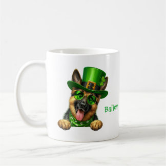 Personalized German Shepherd St. Patty's Day Koffiemok