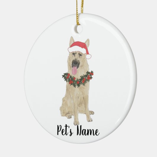 Personalized German Shepherd (zwart & veran) Keramisch Ornament (Links)