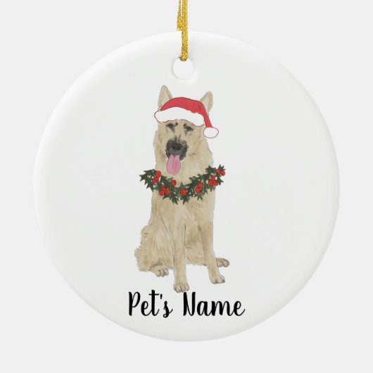 Personalized German Shepherd (zwart & veran) Keramisch Ornament (Achterkant)