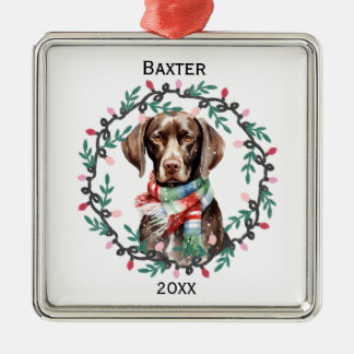 Personalized German Shorthaired Pointer Christmas Metalen Ornament