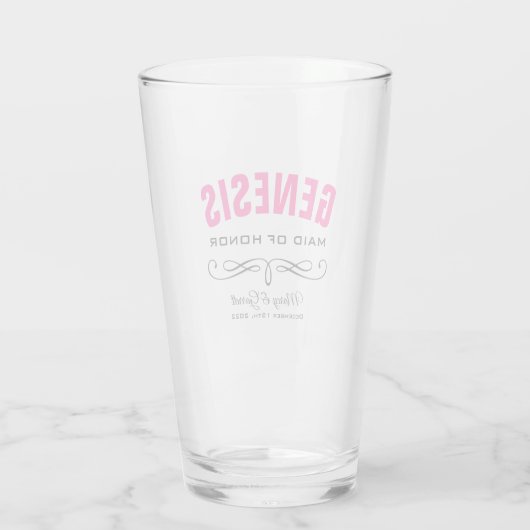 PERSONALIZED GETUIGE BRUIDSFEest Glas (Achterkant)