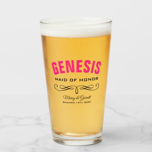 PERSONALIZED GETUIGE BRUIDSFEest Glas (Voorkant gevuld)