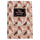 Personalized Gift Bag Rose Gold and Black Wrap Medium Cadeauzakje (Voorkant)