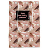 Personalized Gift Bag Rose Gold and Black Wrap Medium Cadeauzakje (Achterkant)