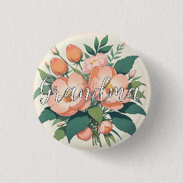 Personalized Gift For Grandma, Canvas Grandma Ronde Button 3,2 Cm