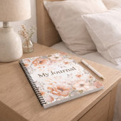 Personalized Gift for Her Terracotta Floral Notitieboek