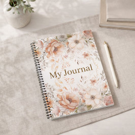 Personalized Gift for Her Terracotta Floral Notitieboek