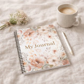 Personalized Gift for Her Terracotta Floral Notitieboek