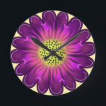 Personalized gift Round Pillow Ronde Klok<br><div class="desc">Purple flower. Customized gift.personalize.</div>