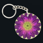 Personalized gift Round Pillow Sleutelhanger<br><div class="desc">Purple flower. Customized gift.personalize.</div>