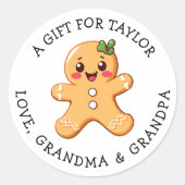 Personalized Gift Tag Christmas | Cute Pink Ronde Sticker (Voorkant)