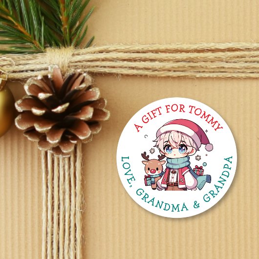 Personalized Gift Tag Christmas Ronde Sticker