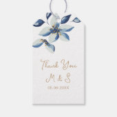 Personalized Gift Tag with Blue Flowers Cadeaulabel (Voorkant)