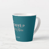 Personalized gift with the date the relationship latte mok (Rechterhoek)