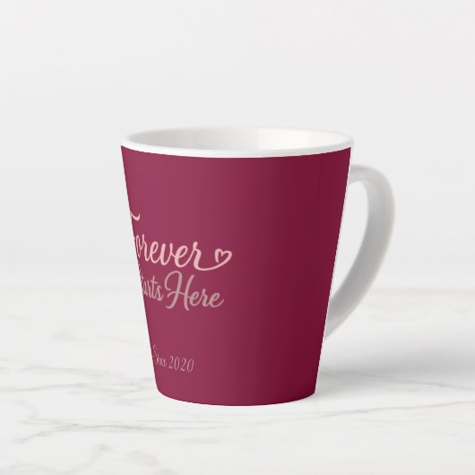 Personalized gift with the date Valentine's Day Latte Mok (Rechterhoek)