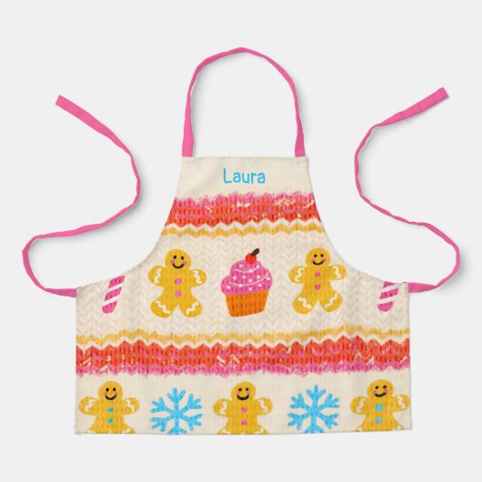 Personalized Gingerbread Baking Apron Schort (Voorkant)