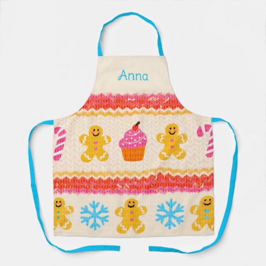 Personalized Gingerbread Baking Apron Schort (Voorkant)