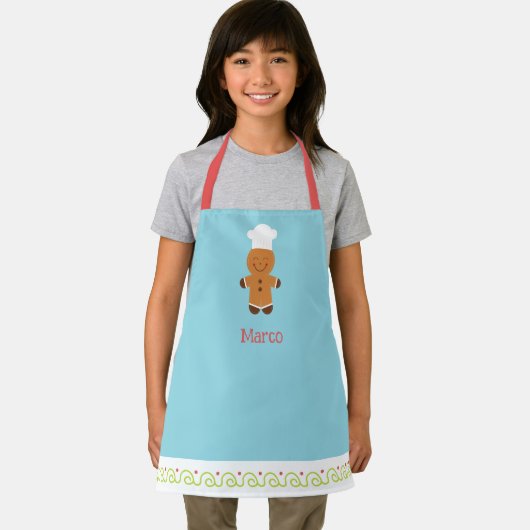 Personalized Gingerbread Chef Kids Apron Schort (Insitu)