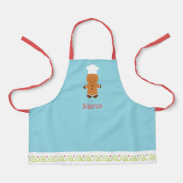 Personalized Gingerbread Chef Kids Apron Schort