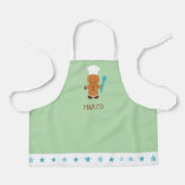 Personalized Gingerbread Chef Kids Apron Schort (Voorkant)