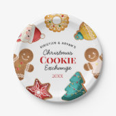 Personalized Gingerbread Christmas Cookie Exchange Papieren Bordje (Voorkant)
