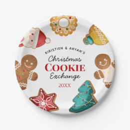 Personalized Gingerbread Christmas Cookie Exchange Papieren Bordje