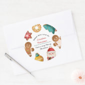 Personalized Gingerbread Christmas Cookies Baking Ronde Sticker (Envelop)