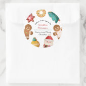 Personalized Gingerbread Christmas Cookies Baking Ronde Sticker (Tas)