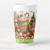 Personalized Gingerbread Christmas  Latte Mok (Voorkant)