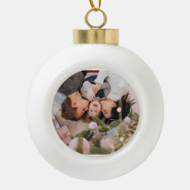 Personalized Gingerbread Christmas Snowflake Frame Keramische Bal Ornament