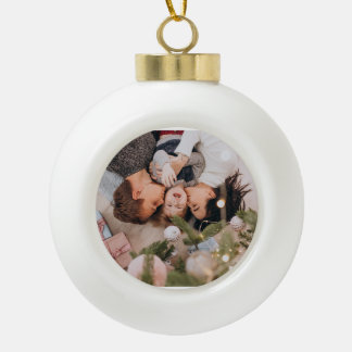 Personalized Gingerbread Christmas Snowflake Frame Keramische Bal Ornament