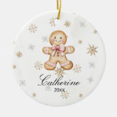 Personalized Gingerbread Cookie Winter Snowflake Keramisch Ornament (Voorkant)