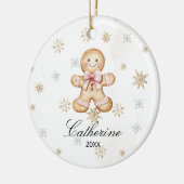 Personalized Gingerbread Cookie Winter Snowflake Keramisch Ornament (Links)