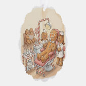 Personalized Gingerbread Dentist Christmas Card Ornament Kaart (Rechts)