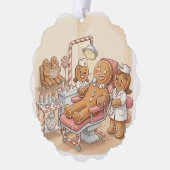 Personalized Gingerbread Dentist Christmas Card Ornament Kaart (Links)