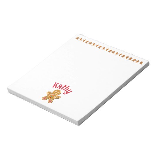 Personalized Gingerbread Holiday Notepad Notitieblok (Linkerzijde)