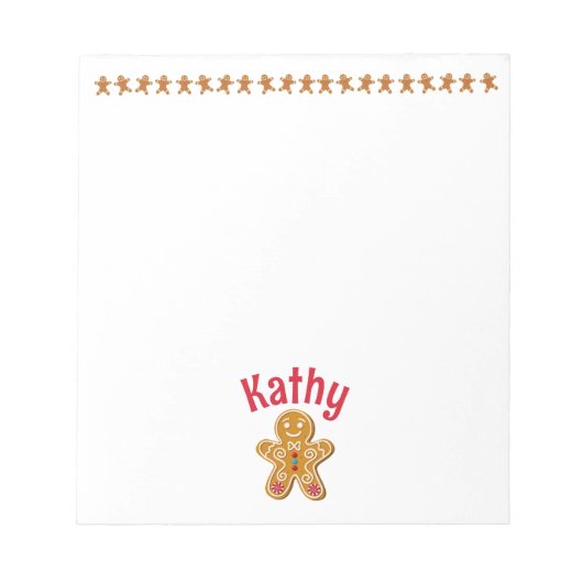 Personalized Gingerbread Holiday Notepad Notitieblok (Voorkant)