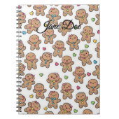 Personalized Gingerbread Men Christmas Notebook Notitieboek (Voorkant)