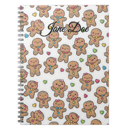 Personalized Gingerbread Men Christmas Notebook Notitieboek