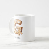 Personalized Gingerbread Monogram Christmas Koffiemok (Voorkant links)