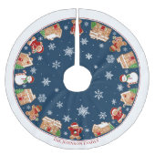 Personalized Gingerbread Village Brushed Polyester Kerstboom Rok (Voorkant)