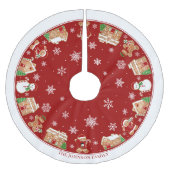 Personalized Gingerbread Village Kerstboom Rok (Voorkant)