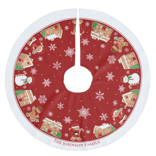 Personalized Gingerbread Village Kerstboom Rok (Voorkant)