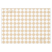 Personalized Gingham Tablecloth, White and Beige Tafelkleed (Voorkant (Horizontaal))