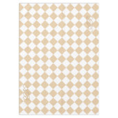 Personalized Gingham Tablecloth, White and Beige Tafelkleed (Voorkant)