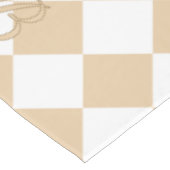 Personalized Gingham Tablecloth, White and Beige Tafelkleed (Gekanteld)