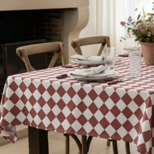 Personalized Gingham Tablecloth, Wine Red  Tafelkleed